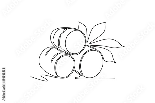 Single continuous line drawing of whole healthy organic cassava for plantation logo identity. Fresh edible starchy tuberous root concept for farm icon. One line draw graphic design vector illustration