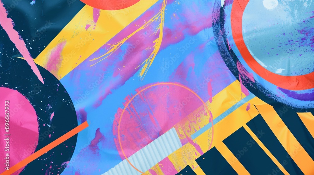 Fototapeta premium Abstract geometric pattern with bright colors.