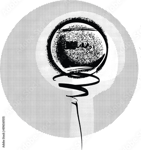 vector sketch of the big tennis ball 