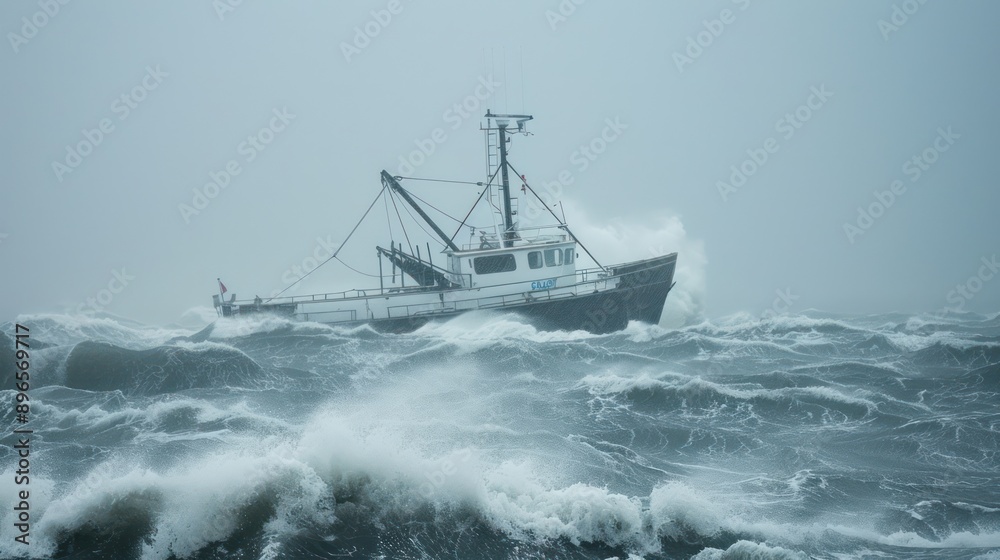 Sailing old ship in storm sea against dramatic sunset Sailing old ship in storm sea against dramatic sunset