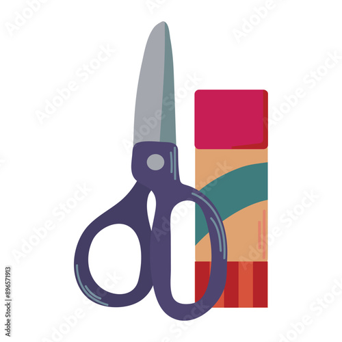 Scissors and glue icon clipart avatar logtotype isolated vector illustration