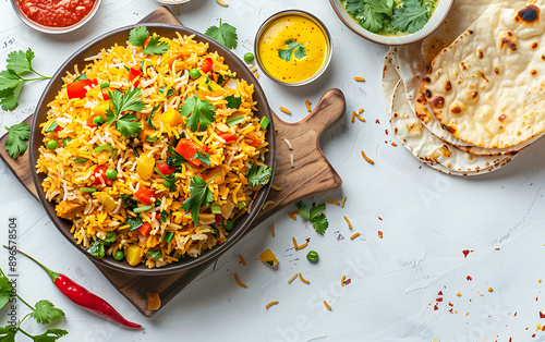 Plate of tasty Chakhwi with on white background. photo