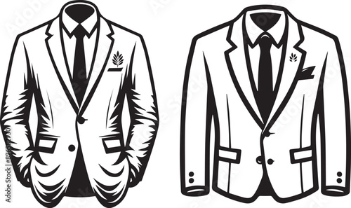 Black blazer suit vector design on transparent background