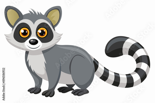 Funny Lemur Vector Illustration Cartoon, Clipart And Line Art Design on White Background, Funny lemur vector illustration on white background, perfect for cartoons, clipart, and line art