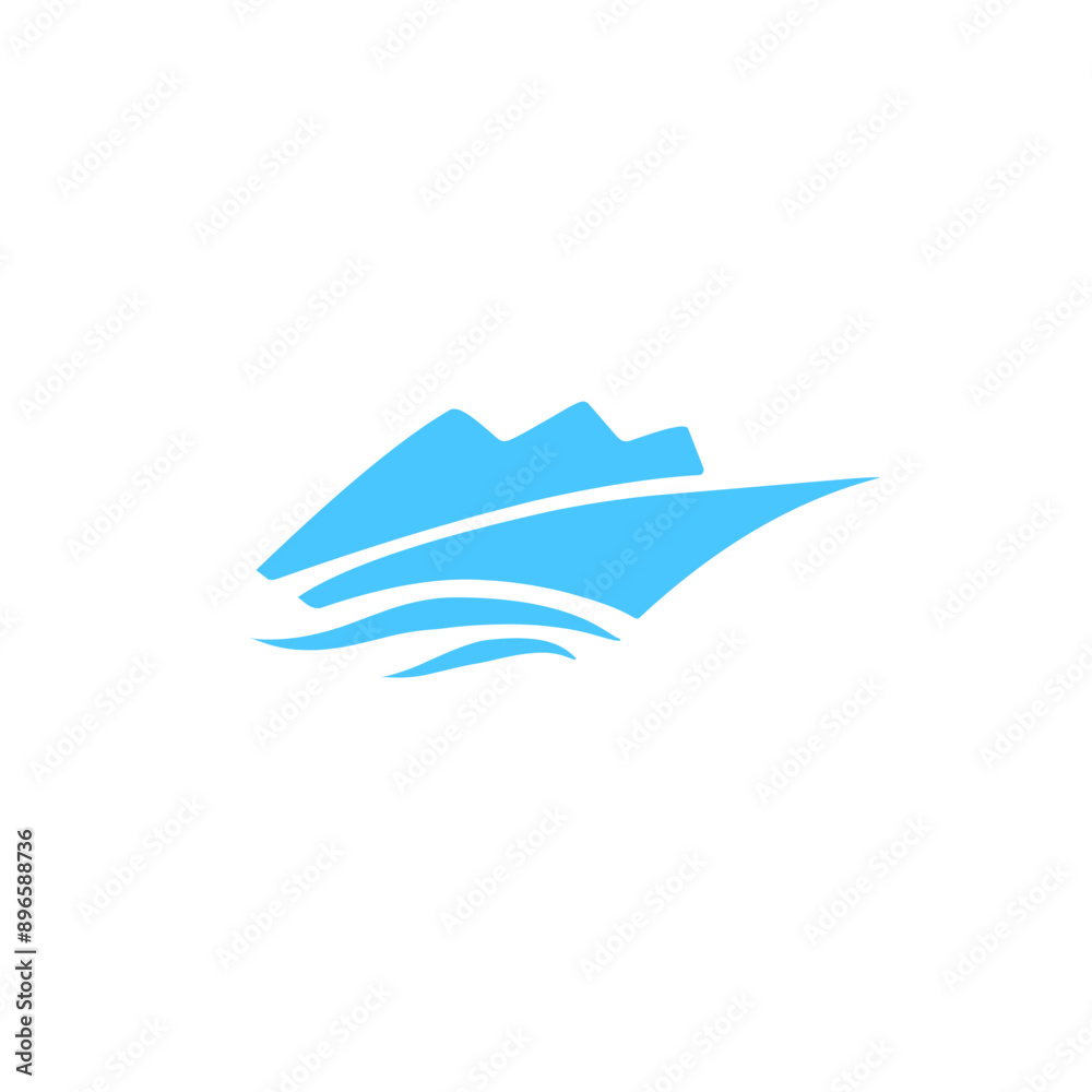 blue boat logo icon blue boat logo icon