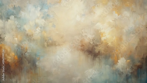 Abstract oil painting in soft neutral colors with a generative touch , abstract, oil paint