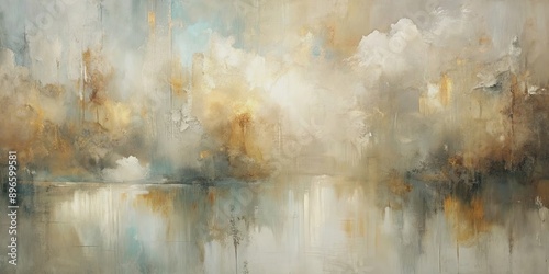 Soft, soothing abstract oil painting in neutral colors with a generative touch , art, abstract, oil painting