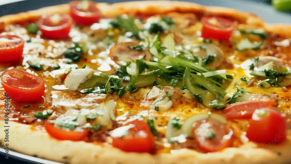 Veggie Explosion: A Close-Up of Vegetable Pizza Veggie Explosion: A Close-Up of Vegetable Pizza