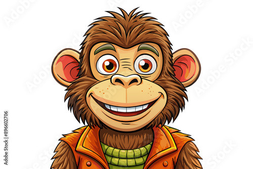 Funny Chimpanzee Vector Illustration Cartoons, Clipart & Line Art on White Background, Funny chimpanzee vector illustration with white background perfect for cartoons and clipart