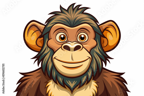 Funny Chimpanzee Vector Illustration Cartoons, Clipart & Line Art on White Background, Funny chimpanzee vector illustration with white background perfect for cartoons and clipart