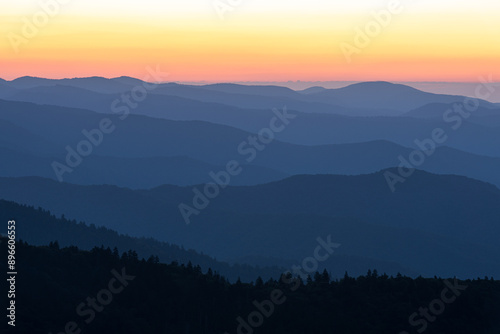 Sunrise over Mountains in Appalachia