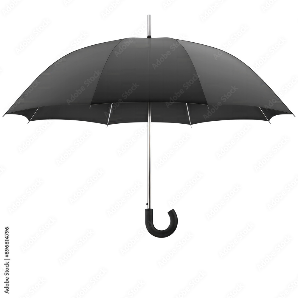 black umbrella isolated on transparent white background, clipping path black umbrella isolated on transparent white background, clipping path