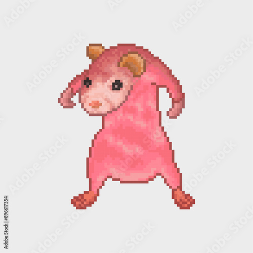 Pink rat, pixel art meme