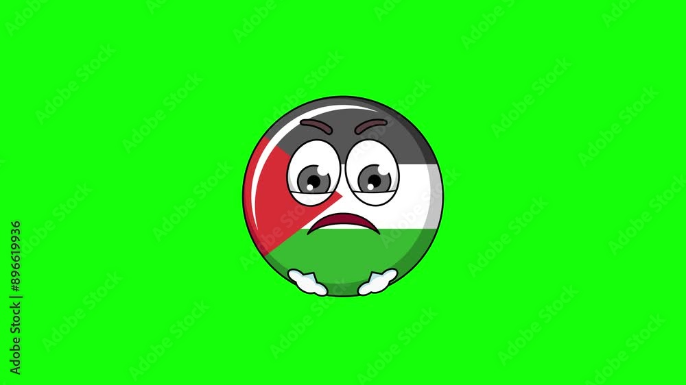 palestine flag character with expressions of irritation, anger, and contempt, face with Steam From Nose palestine flag character with expressions of irritation, anger, and contempt, face with Steam From Nose