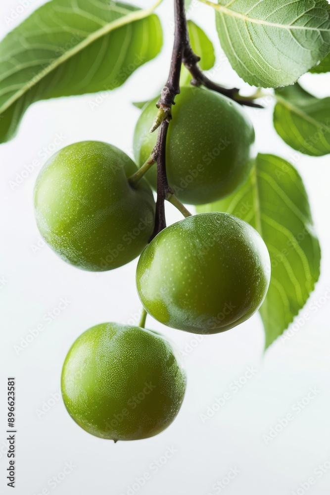 Mystic photo of Greengage Plum, isolated on white background Mystic photo of Greengage Plum, isolated on white background