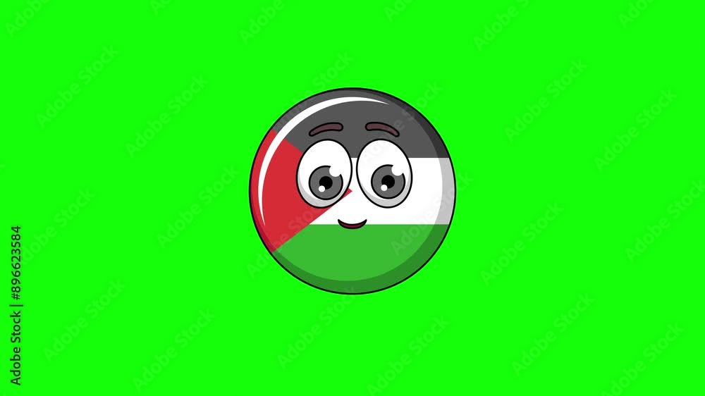 palestine flag cartoon character with a saluting face, emoji emoticon animation palestine flag cartoon character with a saluting face, emoji emoticon animation