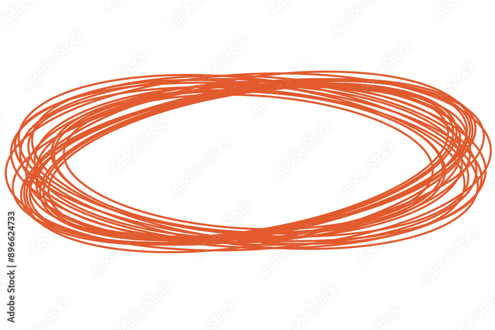 Oval Line Marking or frame Illustration Doodle Highlights That Can Be Used For Sticker, Icon, Decorative, etc. | Marker with orange color