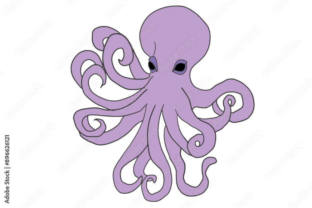 vector illustration of octopus, sea animals, aquatic vector illustration of octopus, sea animals, aquatic