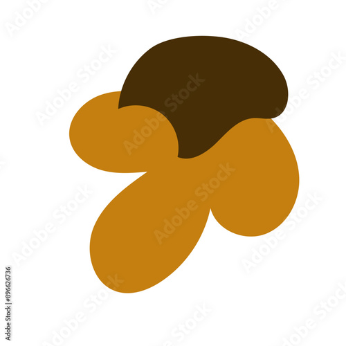  Neutral abstract shapes orange brown decoration 
