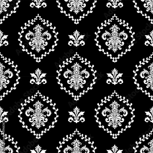 Vector seamless damask pattern ,Graphic ornate pattern for wallpaper, fabric, packaging, wrapping. Damask flower ornament