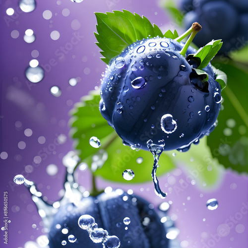 blueberry and water photo
