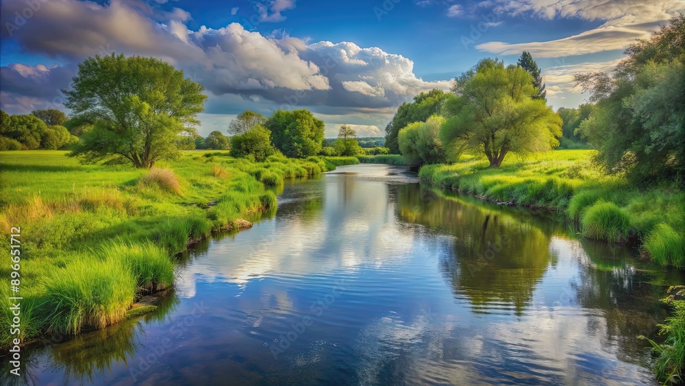 A serene river flowing through a lush, wet landscape, river, flowing water, natural, landscape, wetlands, wild, serene, tranquil A serene river flowing through a lush, wet landscape, river, flowing water, natural, landscape, wetlands, wild, serene, tranquil