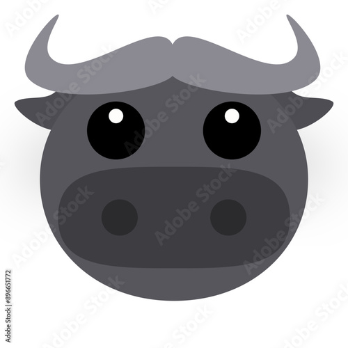 A cute round buffalo face