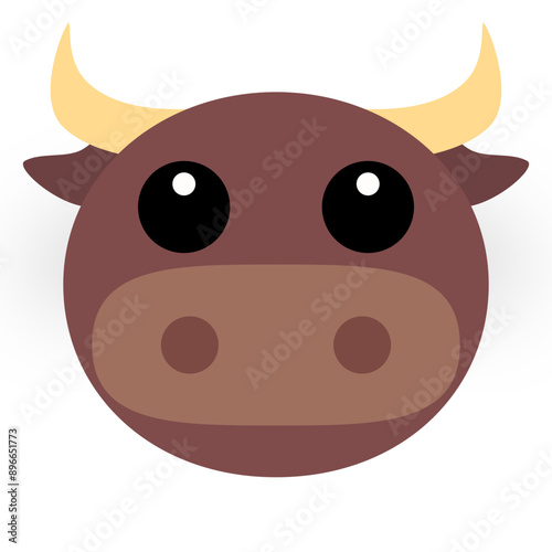 A cute round bull face