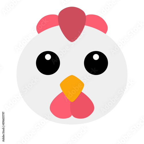 A cute round chicken face
