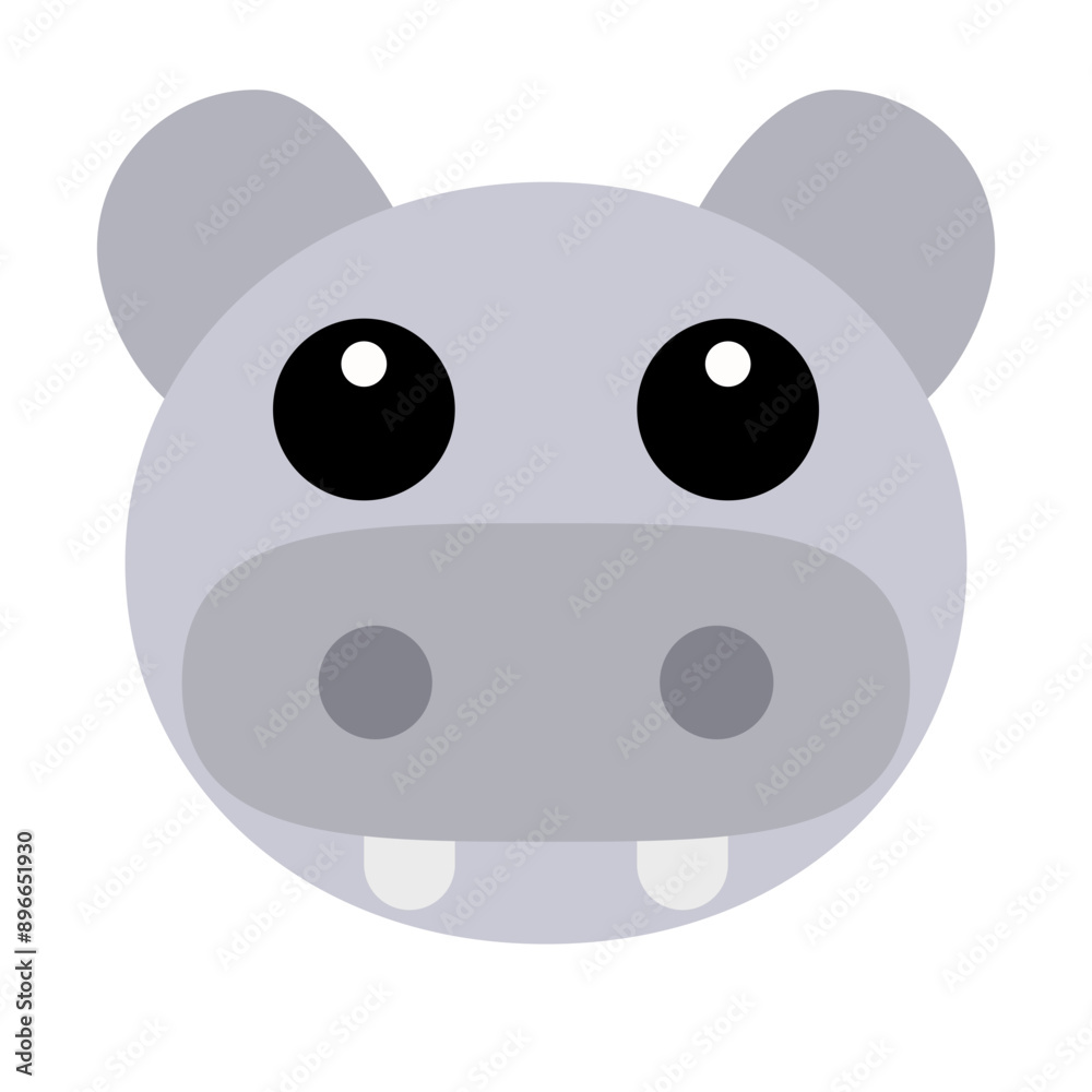 A cute round hippo face A cute round hippo face