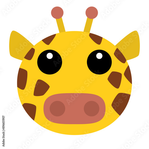 A cute round giraffe face