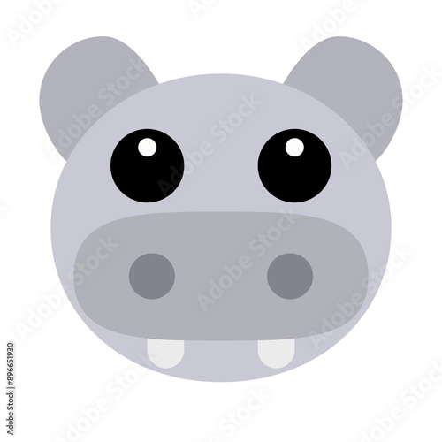 A cute round hippo face