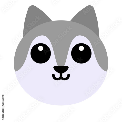 A cute round wolf face