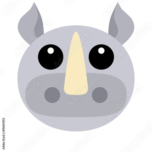 A cute round rhino face