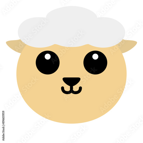 A cute round sheep face