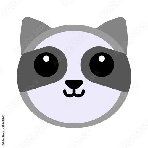 A cute round racoon face