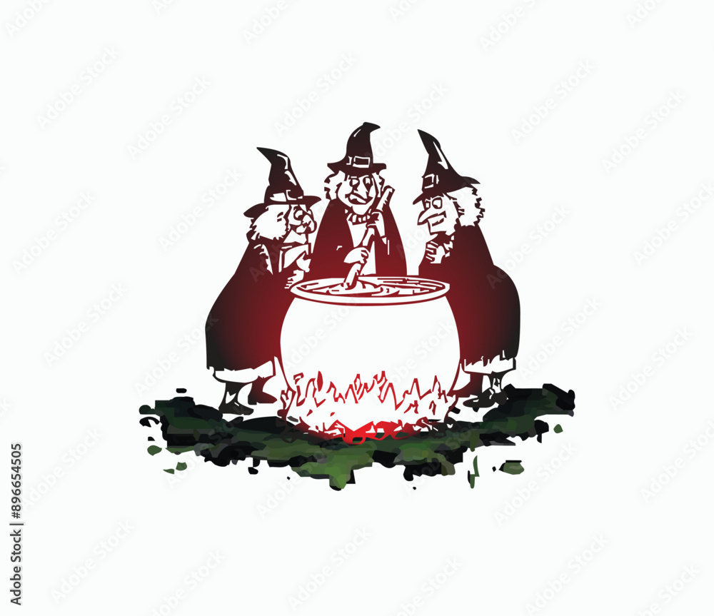 Cartoon halloween illustration of a funny monster 2024
