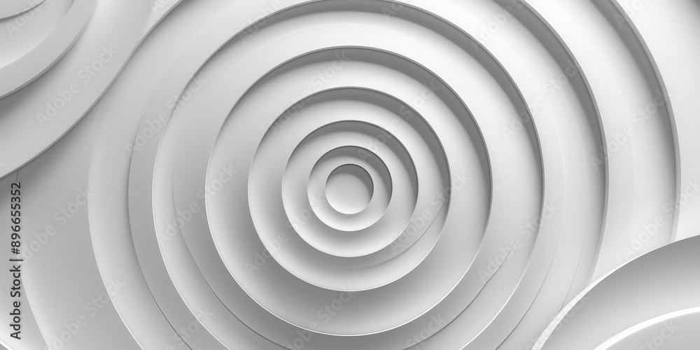 Abstract white concentric circles forming a modern background design Abstract white concentric circles forming a modern background design