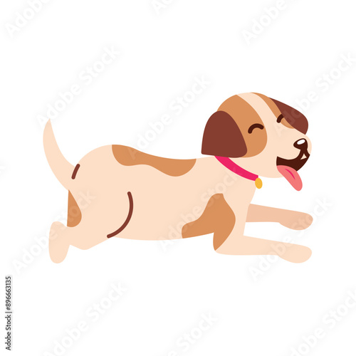 cute dog resting cartoon