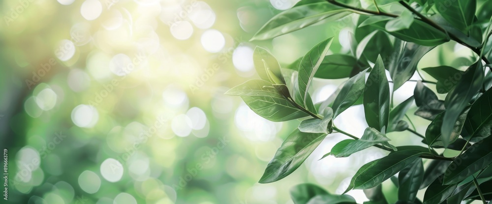 Serene Green Leaves with Soft Pastel Tones - Peaceful Nature Background for Copy Space with Sunlit Garden Plants and Bokeh Serene Green Leaves with Soft Pastel Tones - Peaceful Nature Background for Copy Space with Sunlit Garden Plants and Bokeh