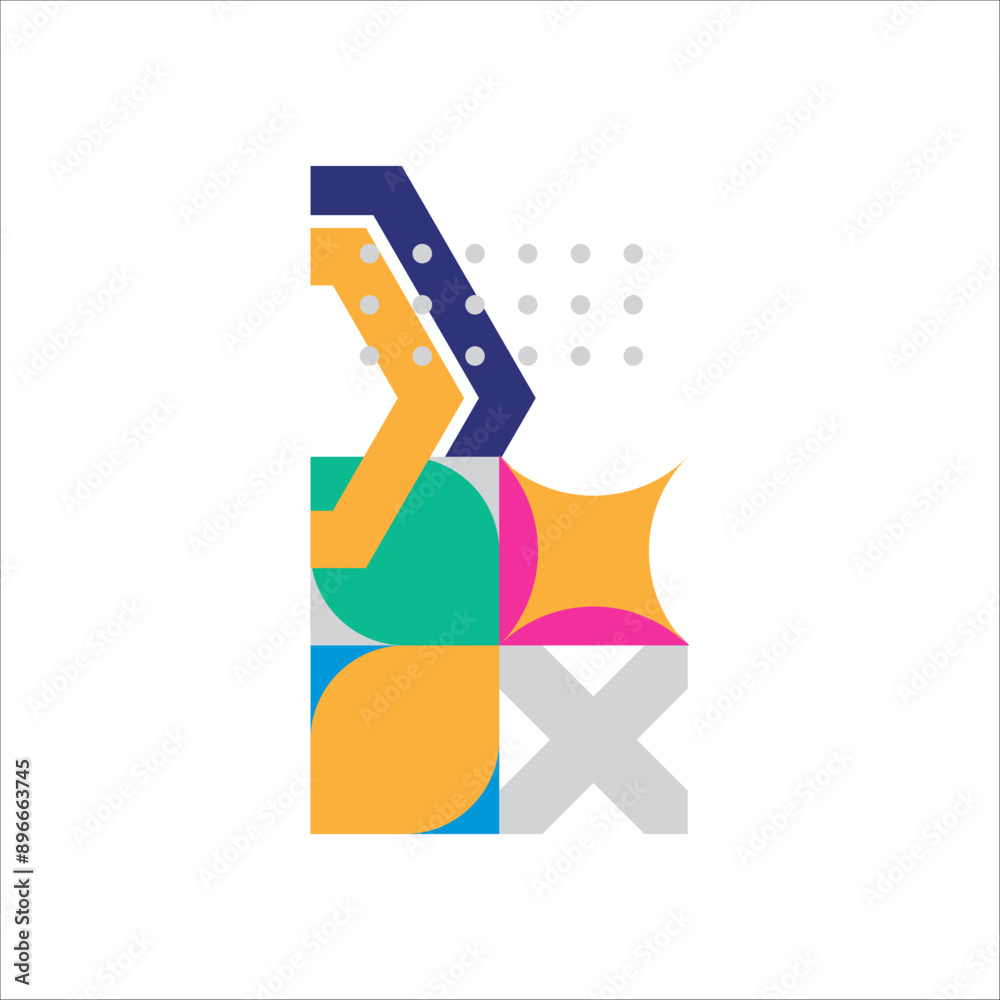 Abstract geometric corner shape in flat design Abstract geometric corner shape in flat design