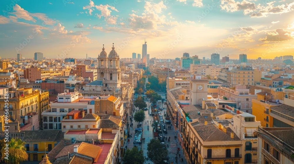 Obraz premium Valencia Cityscape at Sunset