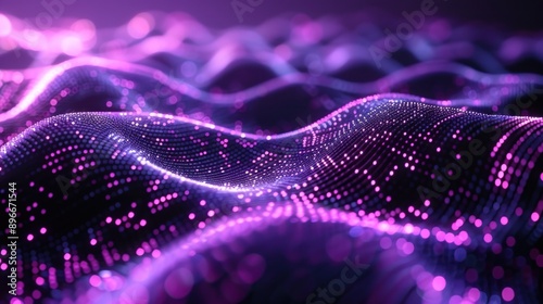 Abstract Purple and Blue Digital Wave