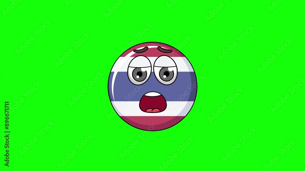 thailand flag cartoon with relief, exhaustion, or a sigh of disappointment face thailand flag cartoon with relief, exhaustion, or a sigh of disappointment face