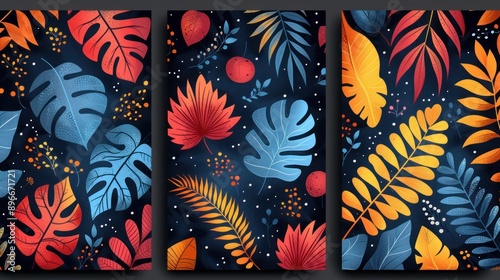 Colorful Tropical Leaf Pattern