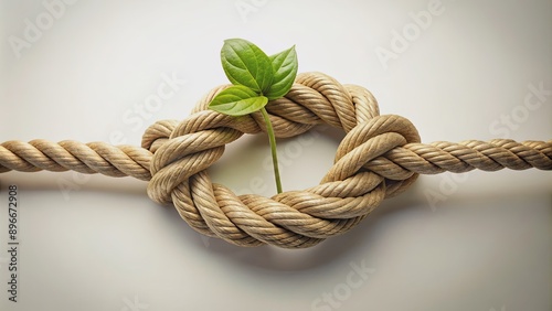 Delicate vine knot symbolizing hope and growth, vines, knot, hope, growth, nature, delicate, tangled, intertwined, green photo