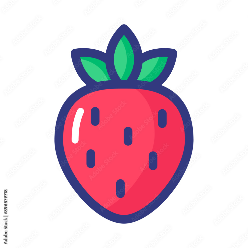 Obraz premium Fresh Strawberry icon isolated on white