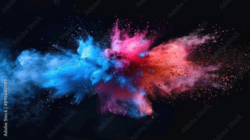 Colored powder explosion isolated on black background. Colored powder explosion isolated on black background.