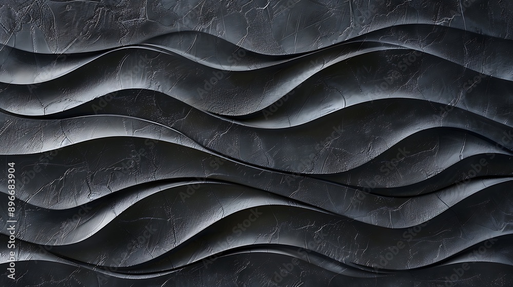 Fototapeta premium Abstract Black Wavy Pattern Texture