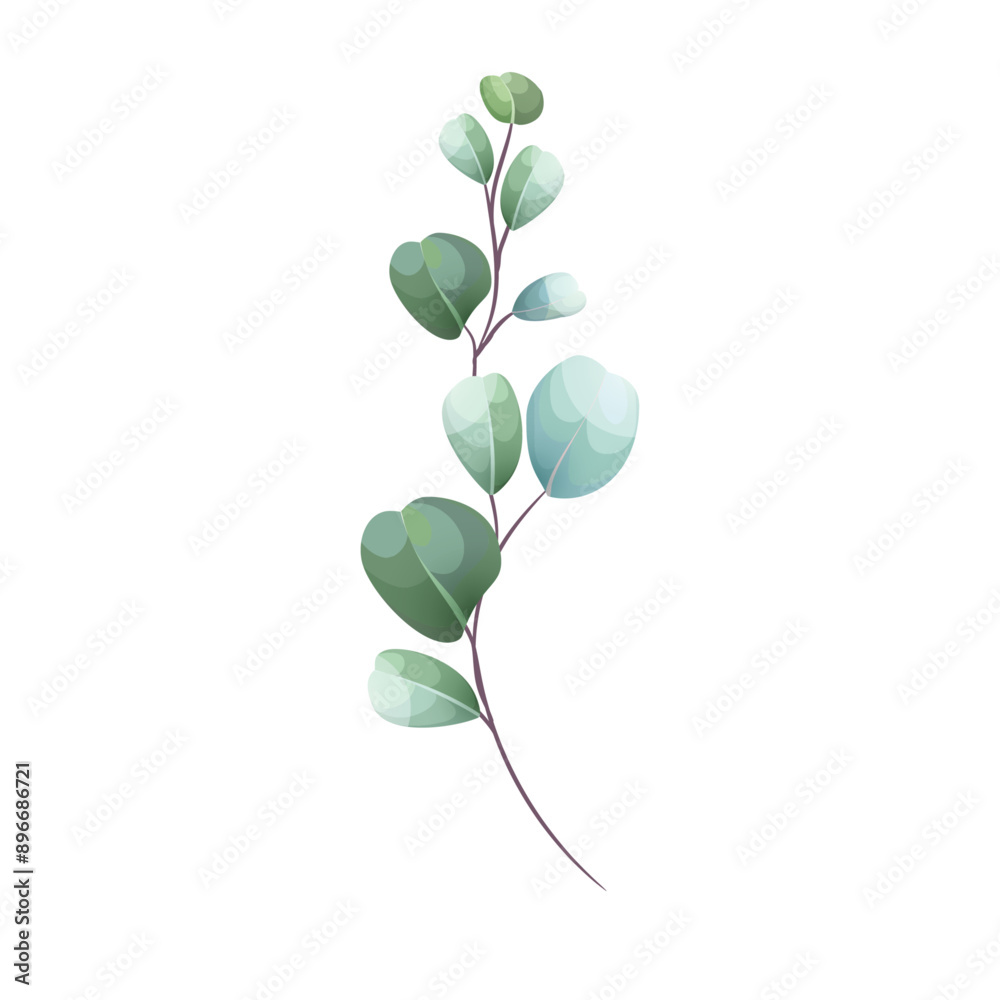 Obraz premium Hand painted leaves watercolor, Watercolor leave illustration on the white background